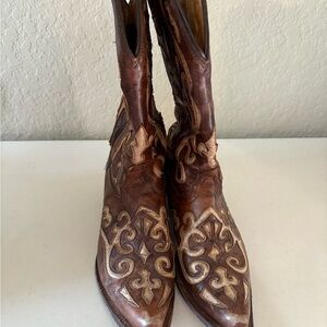 Brown and Tan Western Boots